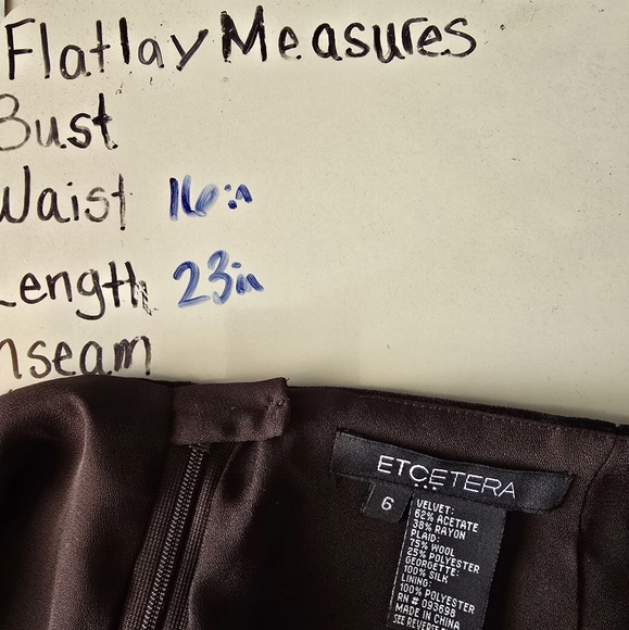 Vintage Etcetera Velvet Plaid Houndstooth Mini Skirt Size 6 - Picture 7 of 7